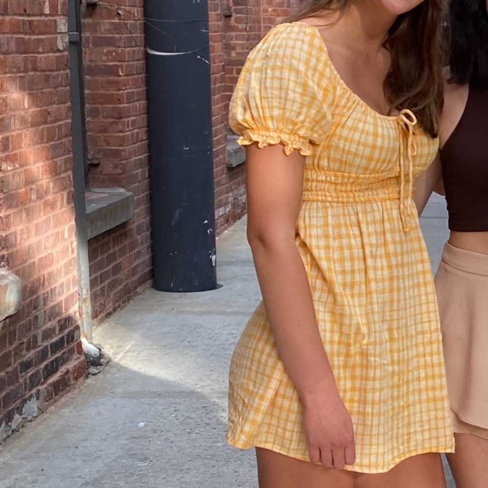 Urban Outfitters Yellow Gingham Dress